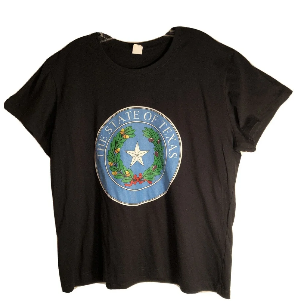 STATE OF OF TEXAS LOGO WOMEN'S  XL  BLACK T-SHIRT